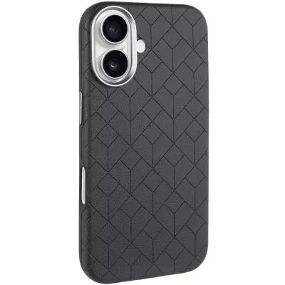 Шкіряний чохол Carved with MagSafe для Apple iPhone 16 (6.1") Black
