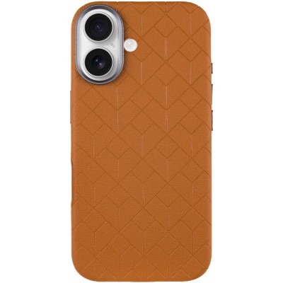 Шкіряний чохол Carved with MagSafe для Apple iPhone 16 (6.1") Orange
