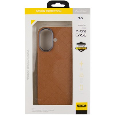 Шкіряний чохол Carved with MagSafe для Apple iPhone 16 (6.1") Orange