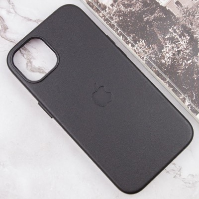 Шкіряний чохол Leather Case (AAA) with MagSafe and Animation для Apple iPhone 13 (6.1") Midnight