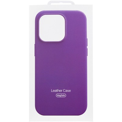 Шкіряний чохол Leather Case (AAA) with MagSafe and Animation для Apple iPhone 14 (6.1") Deep Violet Шкіряний чохол Leather Case (AAA) with MagSafe and Animation для Apple iPhone 14 (6.1") Deep Violet