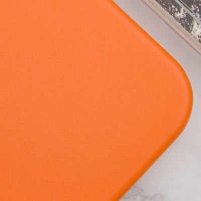 Шкіряний чохол Leather Case (AAA) with MagSafe and Animation для Apple iPhone 14 (6.1") Orange