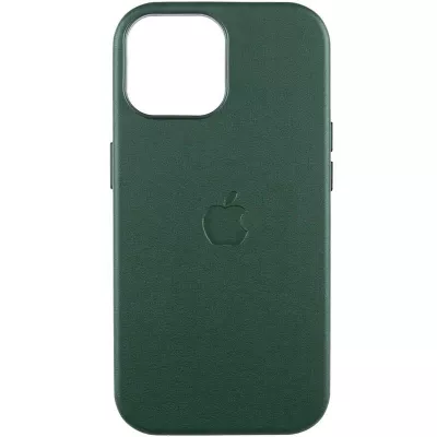 Шкіряний чохол Leather Case (AAA) with MagSafe and Animation для Apple iPhone 15 (6.1") Green