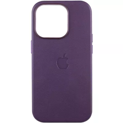 Шкіряний чохол Leather Case (AAA) with MagSafe and Animation для Apple iPhone 15 Pro Max (6.7") Dark Purple