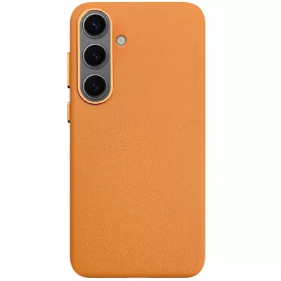 Шкіряний чохол Leather Case (AAA) для Samsung Galaxy S25 Orange