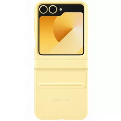 Шкіряний чохол Leather Case (AAA) для Samsung Galaxy Z Flip6 Yellow