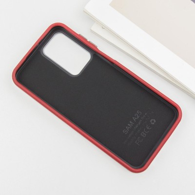Шкіряний чохол Leather Case Metal Buttons для Samsung Galaxy A25 5G Red