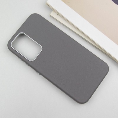 Шкіряний чохол Leather Case Metal Buttons для Samsung Galaxy S23 FE Titanium Gray
