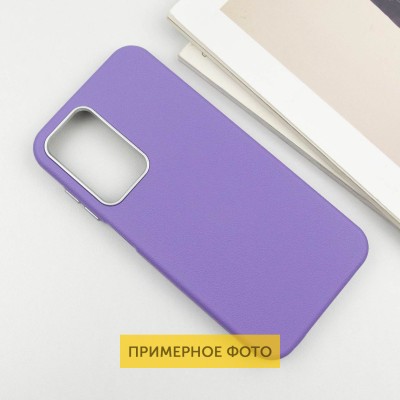 Шкіряний чохол Leather Case Metal Buttons для Samsung Galaxy S24 Ultra Light Purple