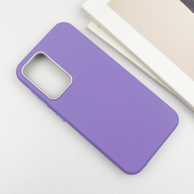 Шкіряний чохол Leather Case Metal Buttons для Samsung Galaxy S24+ / S25+ Light Purple