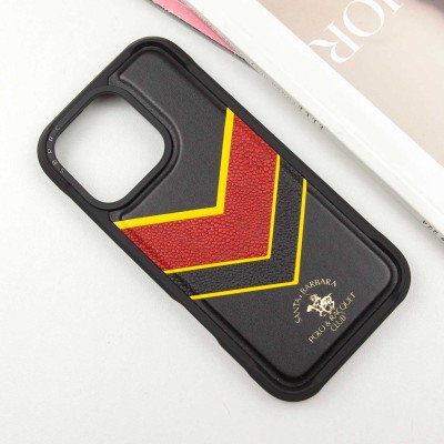Шкіряний чохол Polo Santa Barbara Barton для Apple iPhone 16 Pro Max (6.9") Black / Yellow