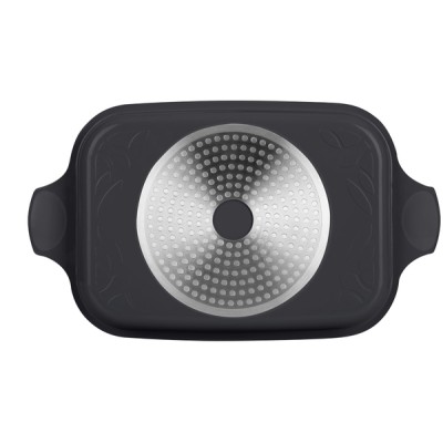 Гусятница RINGEL Zitrone Black Ростер 34x24x13.5 см (6+3л) з кришкою (RG-2108-34 BL)