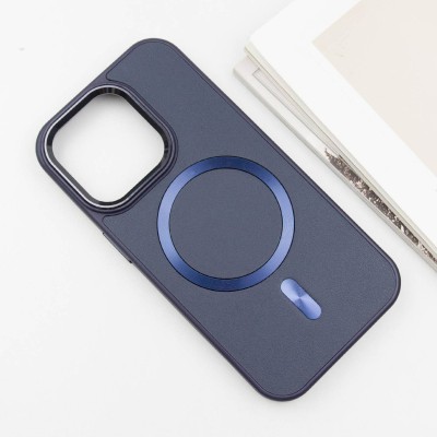 Шкіряний чохол SnapCase with MagSafe для Apple iPhone 12 Pro Max (6.7") Dark Blue