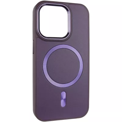Шкіряний чохол SnapCase with MagSafe для Apple iPhone 13 / 14 (6.1") Dark Purple