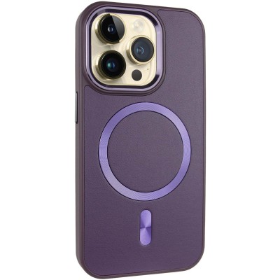 Шкіряний чохол SnapCase with MagSafe для Apple iPhone 14 Pro (6.1") Dark Purple