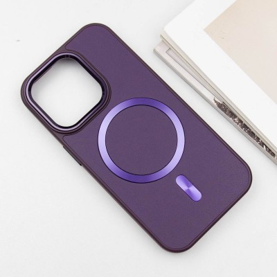 Шкіряний чохол SnapCase with MagSafe для Apple iPhone 16 Pro (6.3") Dark Purple