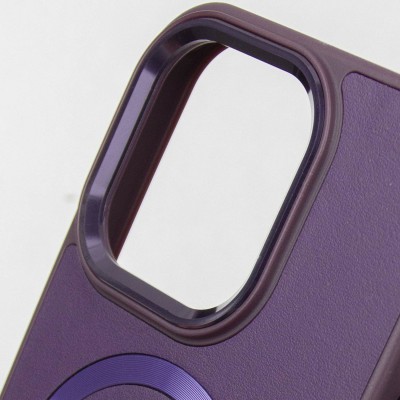 Шкіряний чохол SnapCase with MagSafe для Apple iPhone 16 Pro (6.3") Dark Purple