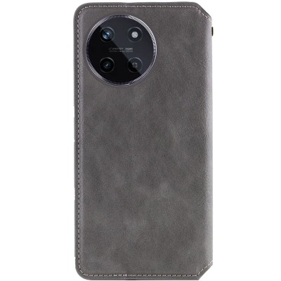 Шкіряний чохол книжка GETMAN Cubic (PU) для Realme 11 4G Сірий
