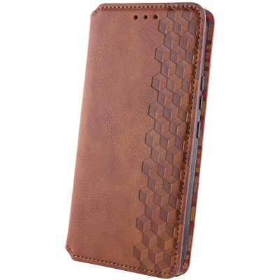 Шкіряний чохол книжка GETMAN Cubic (PU) для Samsung Galaxy M34 5G Коричневий