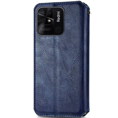 Шкіряний чохол книжка GETMAN Cubic (PU) для Xiaomi Redmi 10C Синій