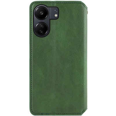 Шкіряний чохол книжка GETMAN Cubic (PU) для Xiaomi Redmi 13C / Poco C65 Зелений