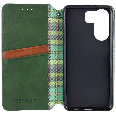 Шкіряний чохол книжка GETMAN Cubic (PU) для Xiaomi Redmi 13C / Poco C65 Зелений