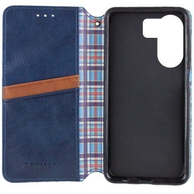 Шкіряний чохол книжка GETMAN Cubic (PU) для Xiaomi Redmi 13C / Poco C65 Синій