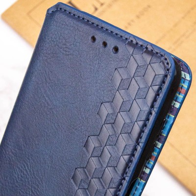 Шкіряний чохол книжка GETMAN Cubic (PU) для Xiaomi Redmi 13C / Poco C65 Синій