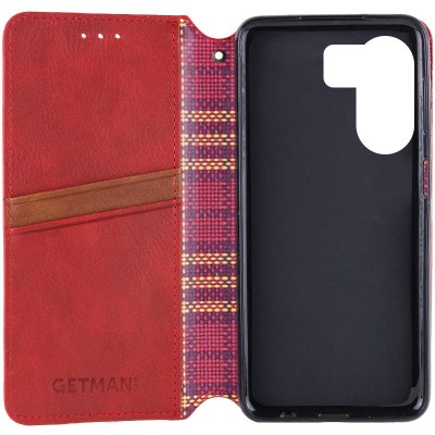 Шкіряний чохол книжка GETMAN Cubic (PU) для Xiaomi Redmi 13C / Poco C65 Червоний