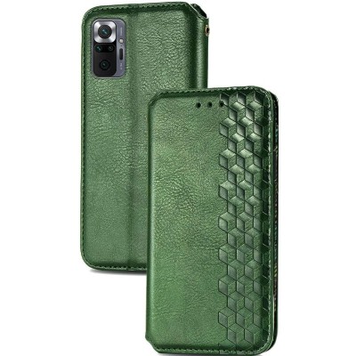 Шкіряний чохол книжка GETMAN Cubic (PU) для Xiaomi Redmi Note 10 Pro / 10 Pro Max Зелений