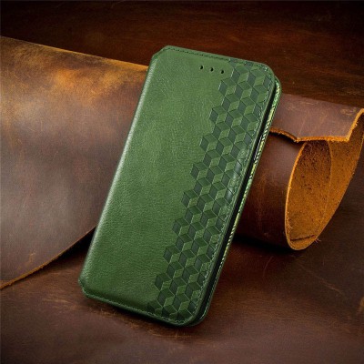 Шкіряний чохол книжка GETMAN Cubic (PU) для Xiaomi Redmi Note 10 Pro / 10 Pro Max Зелений