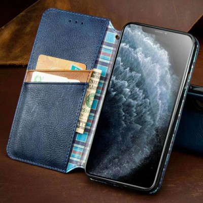 Шкіряний чохол книжка GETMAN Cubic (PU) для Xiaomi Redmi Note 9 / Redmi 10X Синій