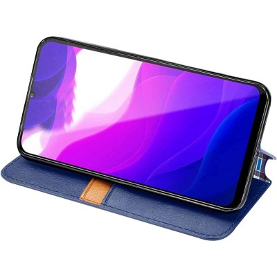 Шкіряний чохол книжка GETMAN Cubic (PU) для Xiaomi Redmi Note 9s / Note 9 Pro / Note 9 Pro Max Синій