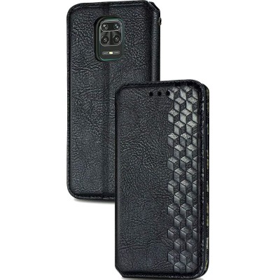 Шкіряний чохол книжка GETMAN Cubic (PU) для Xiaomi Redmi Note 9s / Note 9 Pro / Note 9 Pro Max Чорний