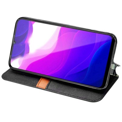 Шкіряний чохол книжка GETMAN Cubic (PU) для Xiaomi Redmi Note 9s / Note 9 Pro / Note 9 Pro Max Чорний