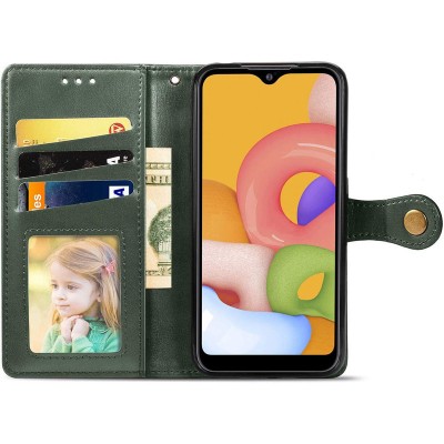 Шкіряний чохол книжка GETMAN Gallant (PU) для Samsung Galaxy A06 Зелений