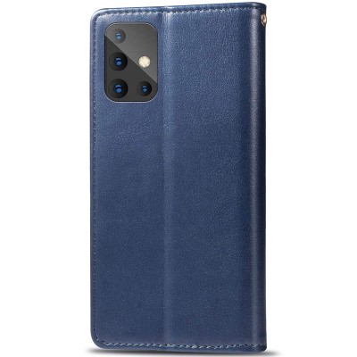 Шкіряний чохол книжка GETMAN Gallant (PU) для Samsung Galaxy A51 Синій