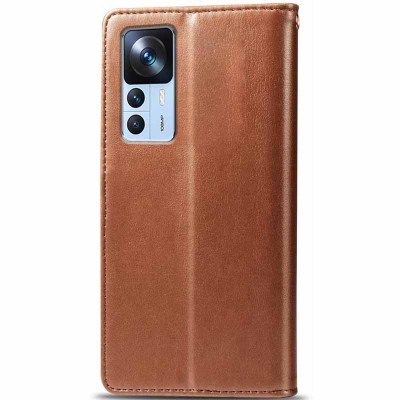 Шкіряний чохол книжка GETMAN Gallant (PU) для Xiaomi 12T / 12T Pro Коричневий