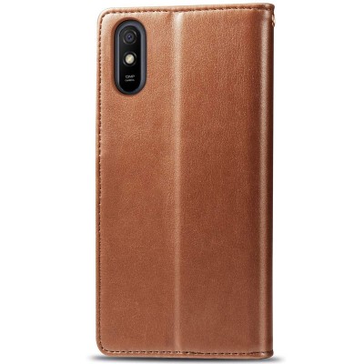 Шкіряний чохол книжка GETMAN Gallant (PU) для Xiaomi Redmi 9A Коричневий