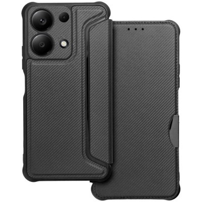Шкіряний чохол книжка GETMAN Razor (PU) для Xiaomi Redmi 13 4G / Poco M6 4G Carbon