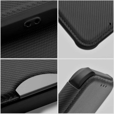Шкіряний чохол книжка GETMAN Razor (PU) для Xiaomi Redmi 13 4G / Poco M6 4G Carbon