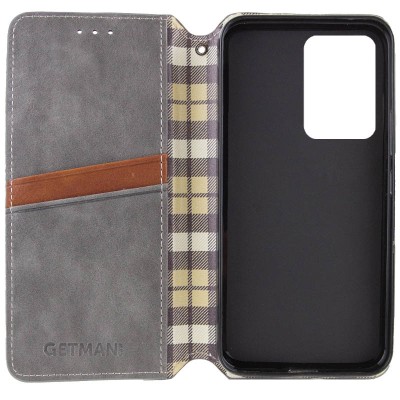 Шкіряний чохол-книжка GETMAN Cubic (PU) для Motorola Moto G05 / E15 Сірий