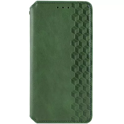 Шкіряний чохол-книжка GETMAN Cubic (PU) для Motorola Moto G15 4G Зелений