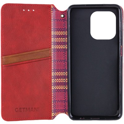 Шкіряний чохол-книжка GETMAN Cubic (PU) для Oppo A3 4G / A3x 4G/ A40m Червоний