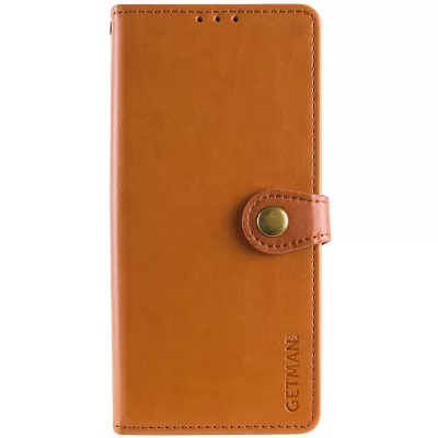 Шкіряний чохол-книжка GETMAN Gallant (PU) для Xiaomi Redmi Note 14 Pro 4G Коричневий