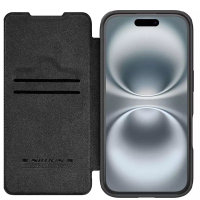 Шкіряний чохол-книжка Nillkin Qin Prop для Apple iPhone 16 (6.1") Black