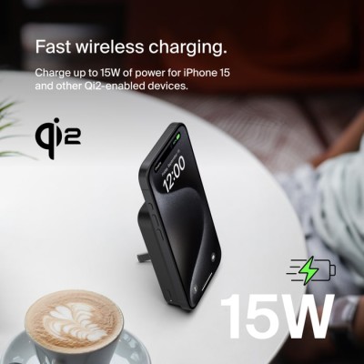 Акумулятор портативний літій-іонний Power Bank Belkin 8000мА·год, 15Вт, MagSafe Qi2, чорний (BPD007BTBK)