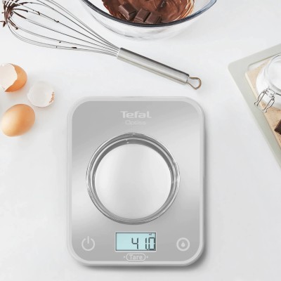 Ваги Tefal кухонні Optiss, 5кг, AAAx2 в комплекті, скло, срібло (BC50U4V0)