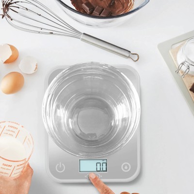Ваги Tefal кухонні Optiss, 5кг, AAAx2 в комплекті, скло, срібло (BC50U4V0)