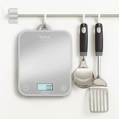 Ваги Tefal кухонні Optiss, 5кг, AAAx2 в комплекті, скло, срібло (BC50U4V0)